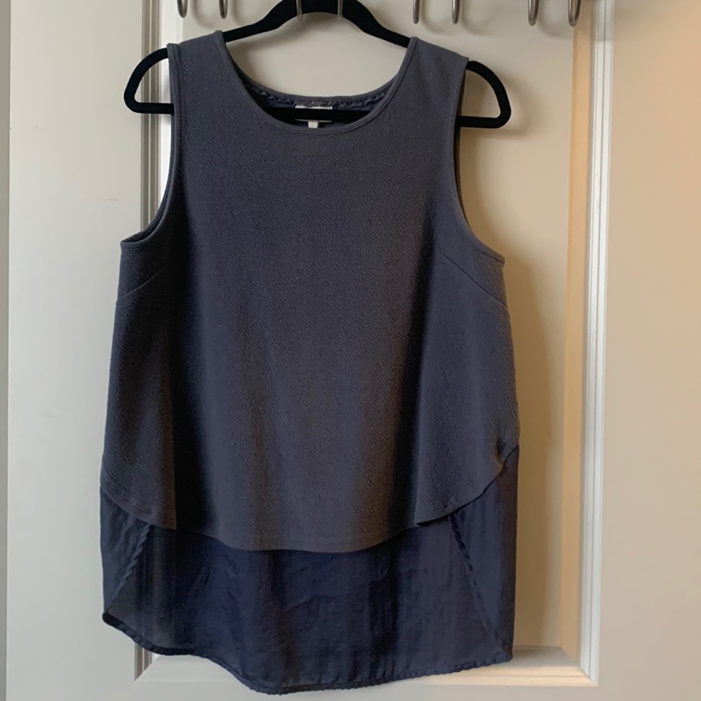 Grey sleeveless blouse